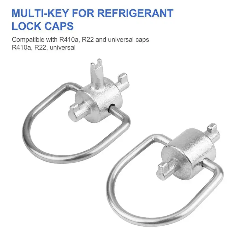 AEE6-2Pcs HVAC Refrigeration Keys Compatible R410A,R22 And Universal Refrigerant Caps, Used To Remove Refrigerant Safetycaps