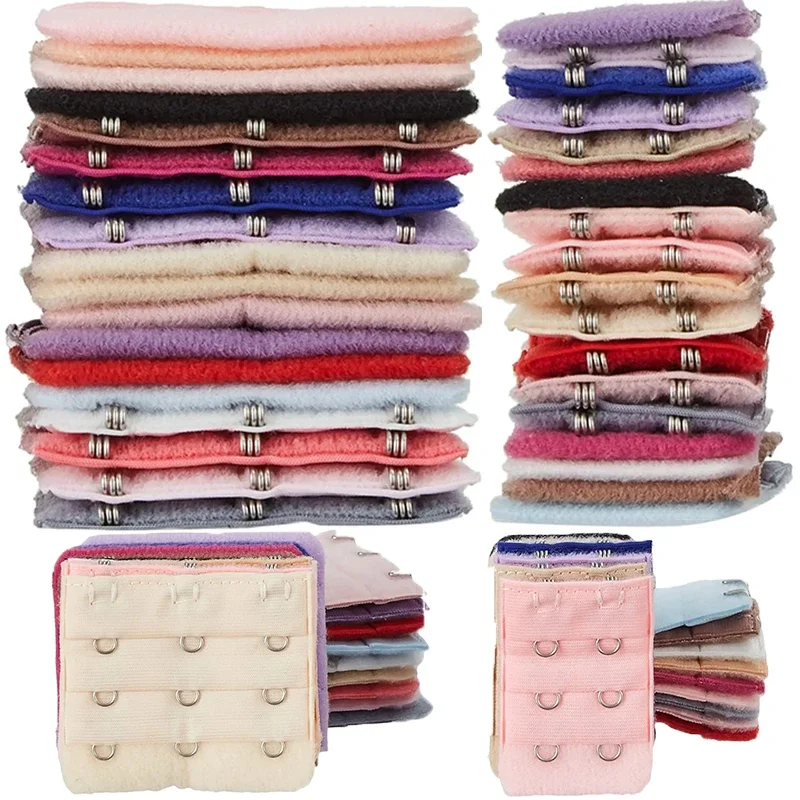 1-10pcs Ladies Underwear Brassiere Extenders Buckle Women 3 Row 2 Hooks Bra Strap Extender Sewing Tool Hook Intimate Accessories