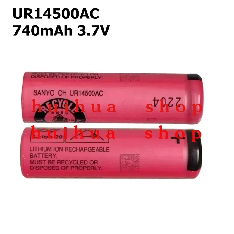 2PCS/Lot Sanyo UR14500AC 3.7V 740mAh Flat Head Battery For Braun Oral-B Pro 2 Type 3766 S5 S6 S7 S51 53B 73S 4200 5762 Shaver zm