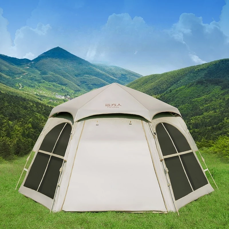 مظلة قابلة للطي محمولة للاستخدام الخارجي، خفيفة الوزن ومضادة للمطر، خيام كبيرة للسفر والترفيه، معدات التخييم #6