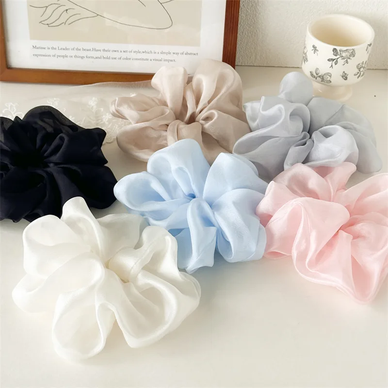 

Chiffon large intestine hair tie for women, elegant ponytail hair band, fashionable and simple hair rope, hair tie