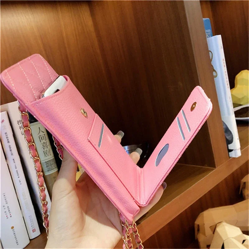 Universal bag For 16pro 16plus iphone 11 12 13 14 15 16 ProMax Case Leather Wallet Card Fundas Samsung s22 S23 s24 Strap Cover