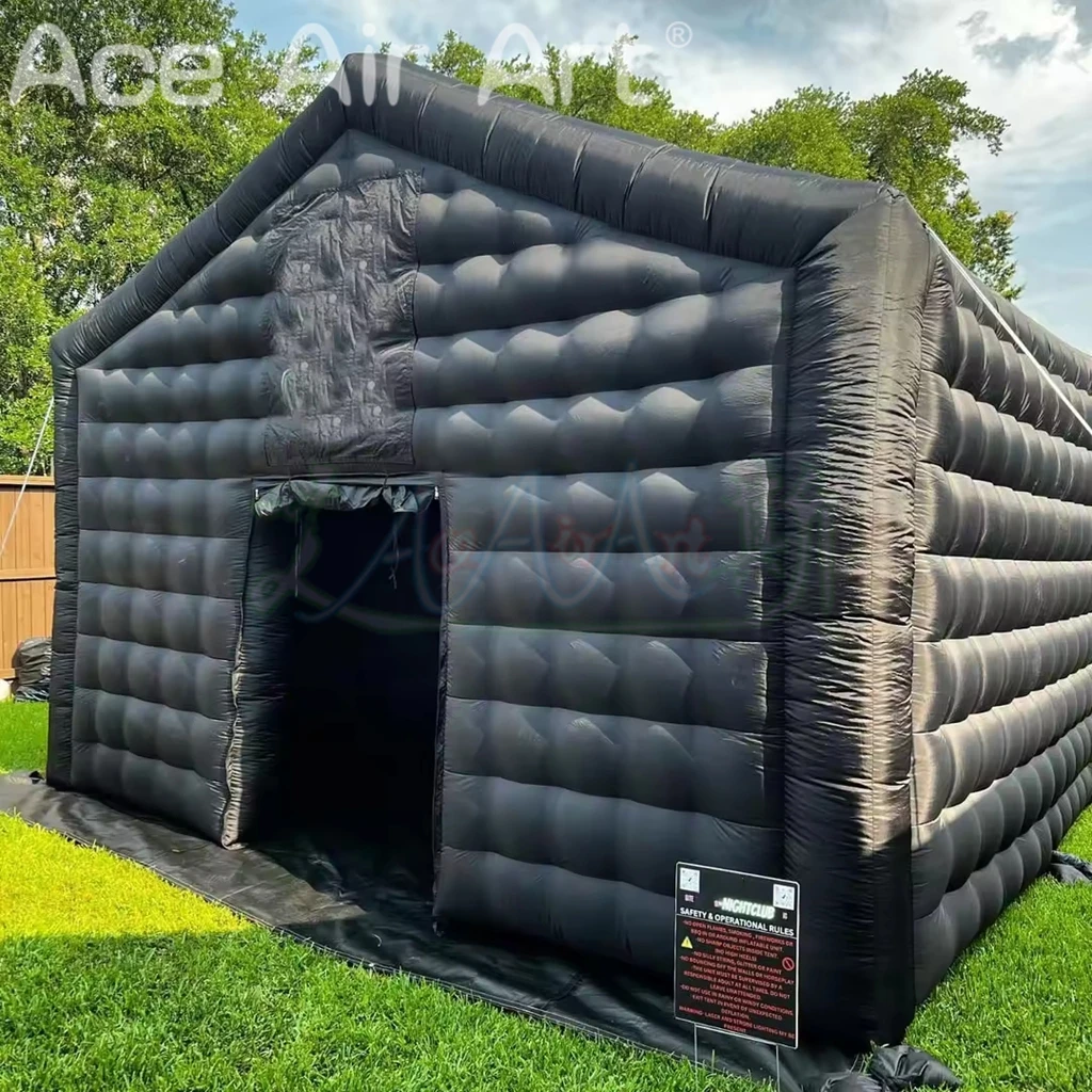Personnalisé noir grand Pop up Portable Led éclairage discothèque fête événement Disco air tente Mobile boîte de nuit tente gonflable