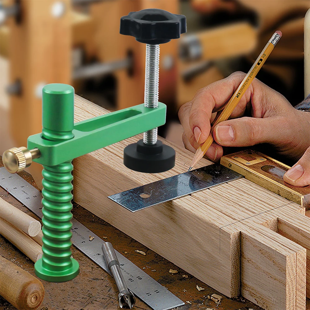 2pcs 19/20mm Dog Hole Clamp Woodworking Benchtop Bench-Dog Clamp Djustable Modular Fixture Clip Quick Acting Dog Clamp Tools