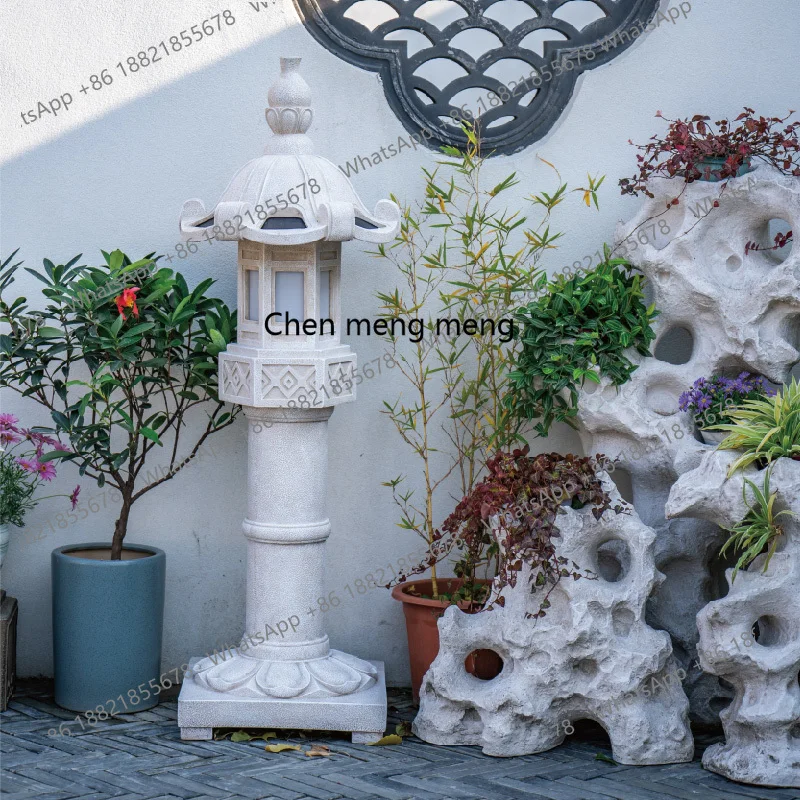 

Chinese antique solar garden lamp villa outdoor garden decoration retro landscape stone lamp