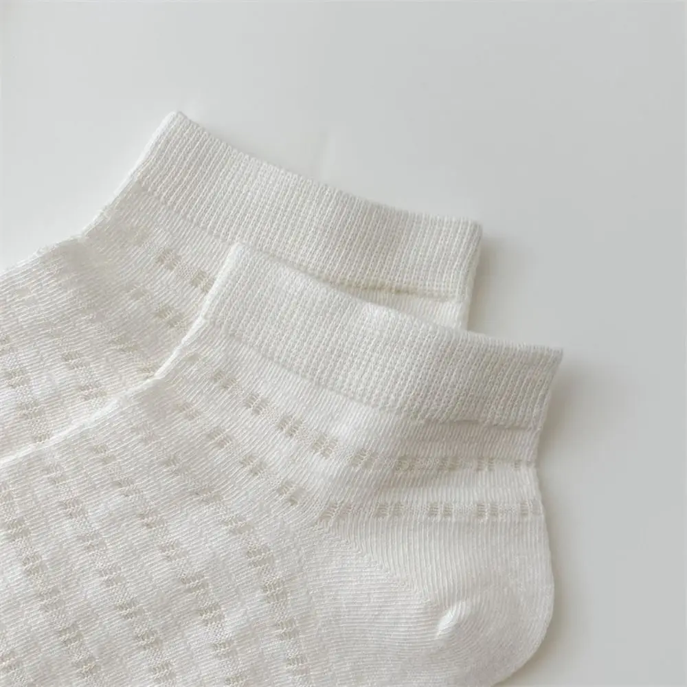 

6Pairs Cute Simple Mesh Hole Socks Ins Style Breathable Solid Tube Socks Female Hosiery Sweet Socks Women Streetwear