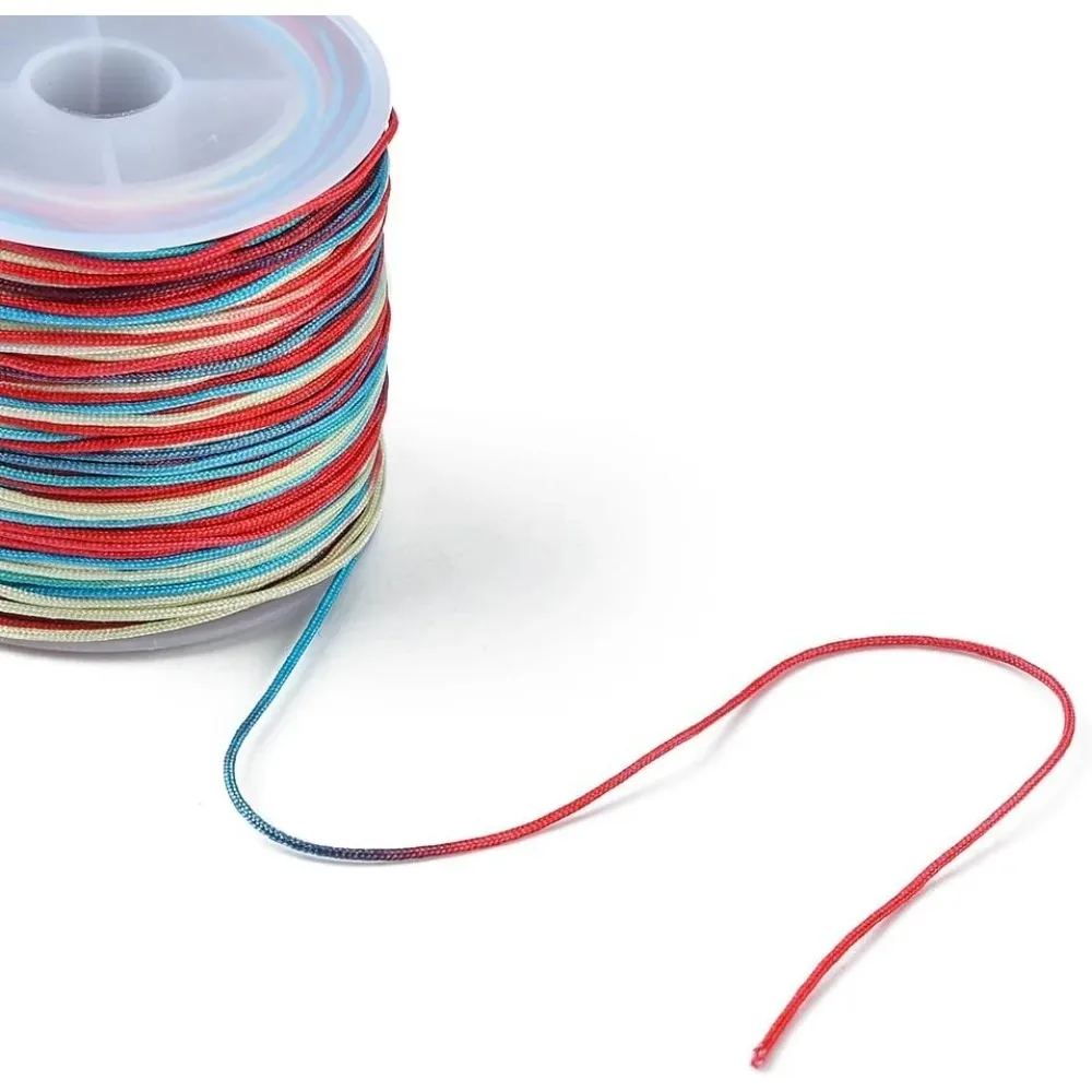 55 Yards Nylon Beading String Segment Dyed Chinese Knotting Cord 0.8mm for Macrame Friendship Bracelets Jewelry Making
