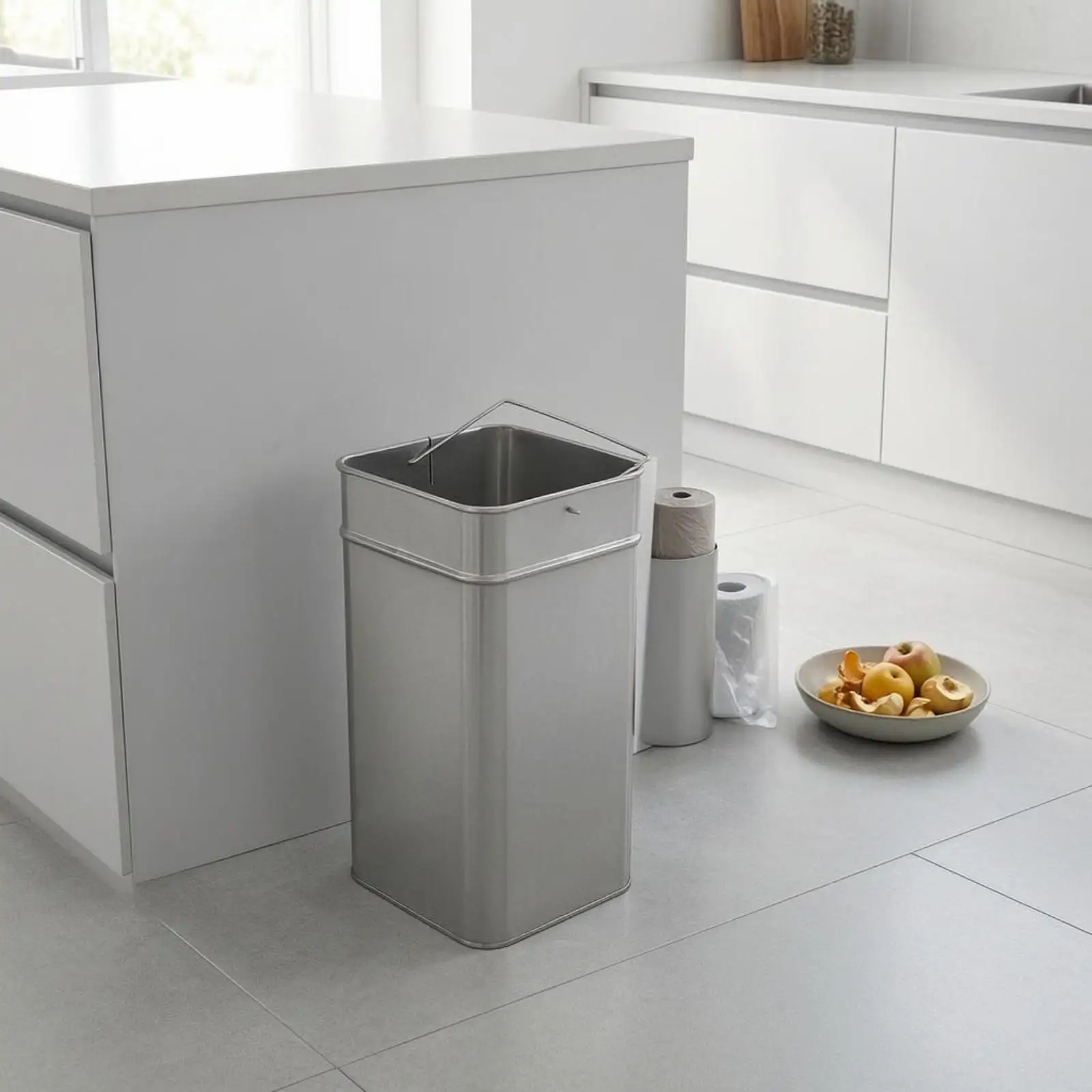 Sturdy Galvanized Trash Can Inner Bucket for Garbage Bin Liner Use with Matte Silver Finish for Clean Look