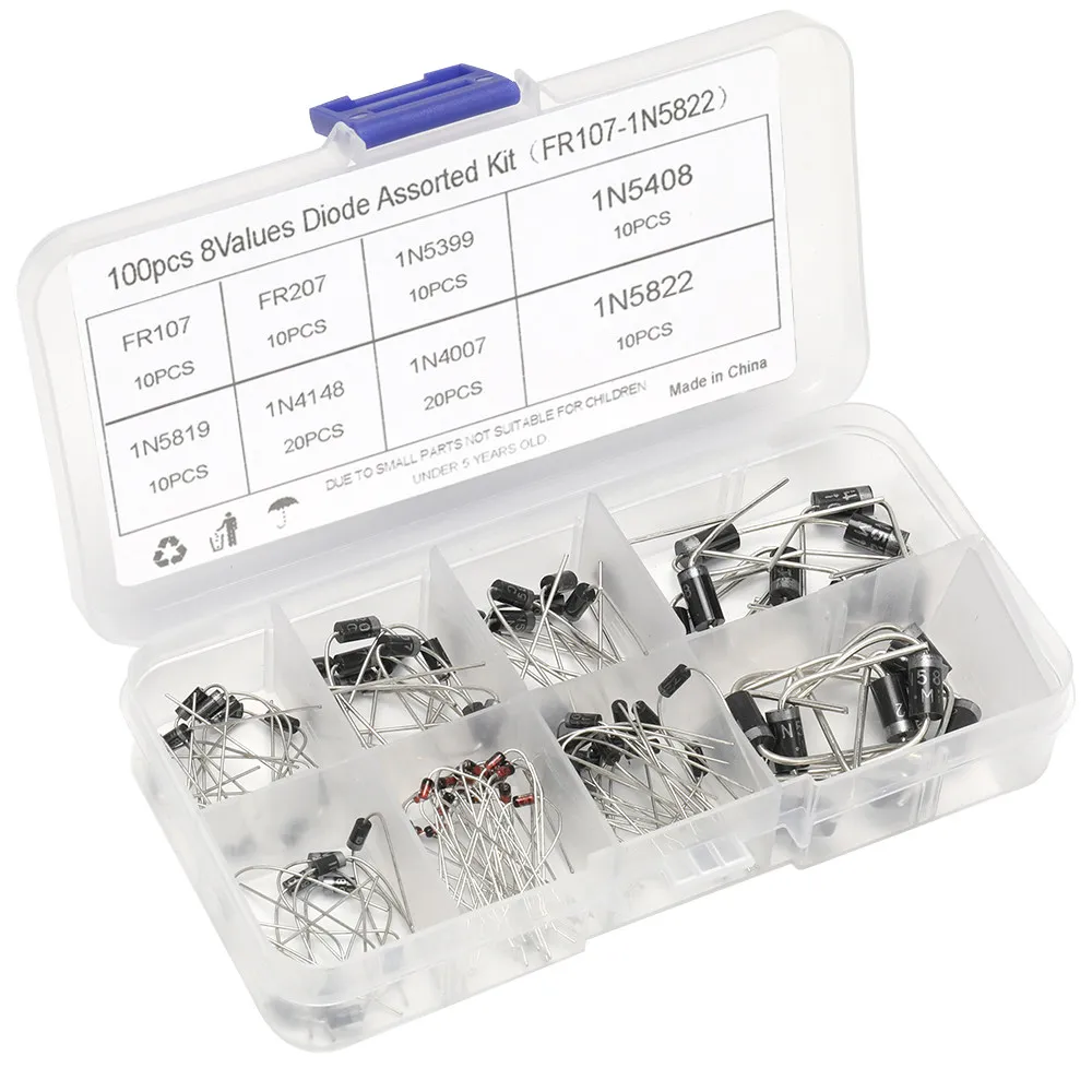 100PCS 8 specifications 100 FR107-1N5822 commonly used Schottky rectifier fast recovery diodes