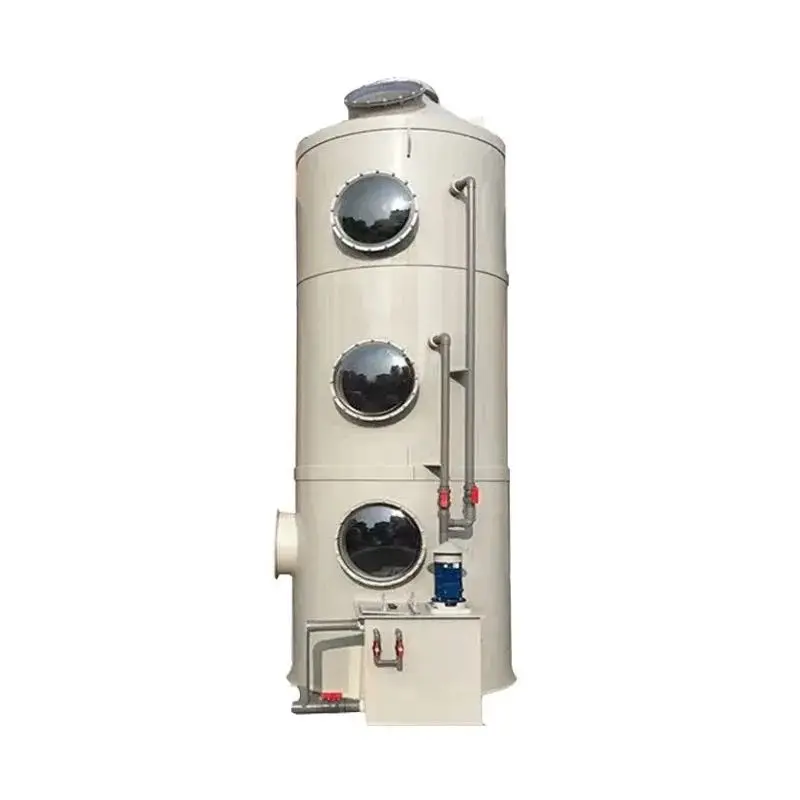 Stainless steel spray tower, industrial washing tower for waste gas treatment, acid mist dust removal and purification equipment
