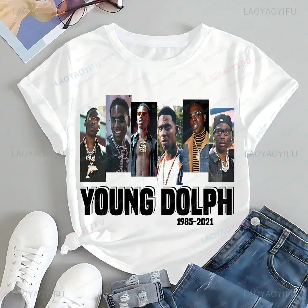 Classic Poster-printed T-shirt By Renowned American Rapper Young Dolph. Made of Cotton, Suitable for Both Men and Women.