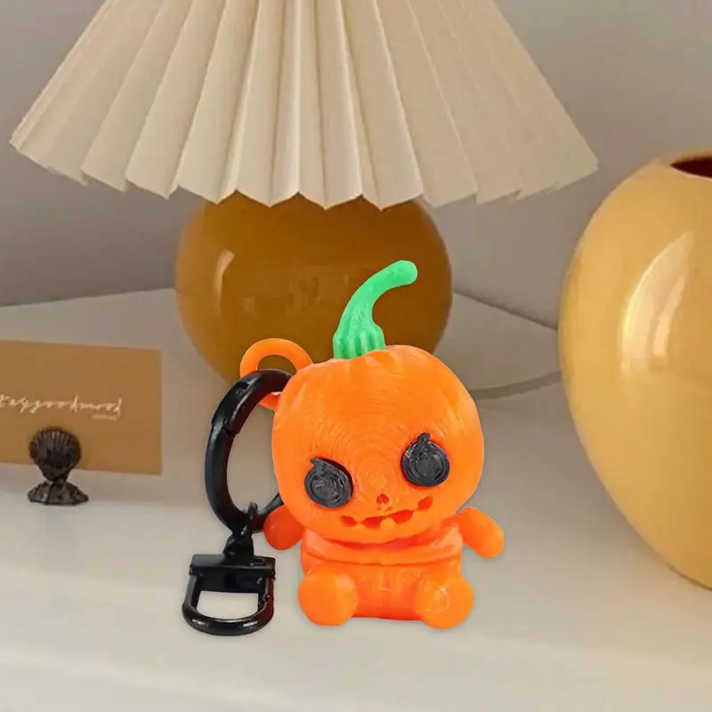 Halloween Pumpkin Ghost Keychain Bag Pendant 3D Printed Halloween Ghost Pumpkin Keychain Scary Keychain Thanksgiving Pendant For