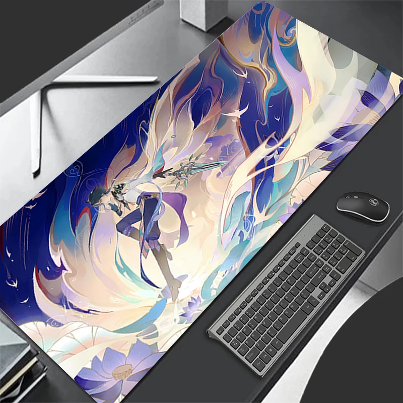 لوحة ماوس تأثير Genshin Xiao ، ملحقات الألعاب الكبيرة ، XL ، لوحة مفاتيح ألعاب الكمبيوتر ، حصيرة مكتب ، لوحة ماوس للهدايا