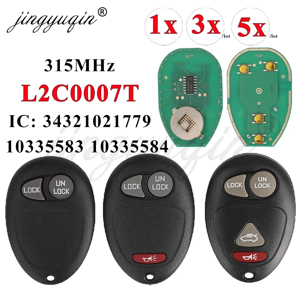 for Hummer H3 Chevrolet Colorado Venture Gmc Canyon Pontiac Montana Oldsmobile Silhouette Car Key Remote Control 315MHz L2C0007T