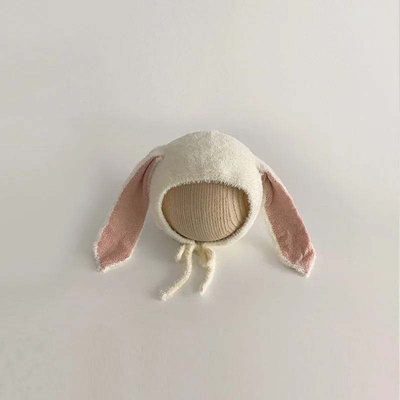 Autumn Winter Kids Bunny Hat Plush Warm Baby Ear Protection Hat With Rabbit Ear Kids Beanie Caps For Girls Boys 2024