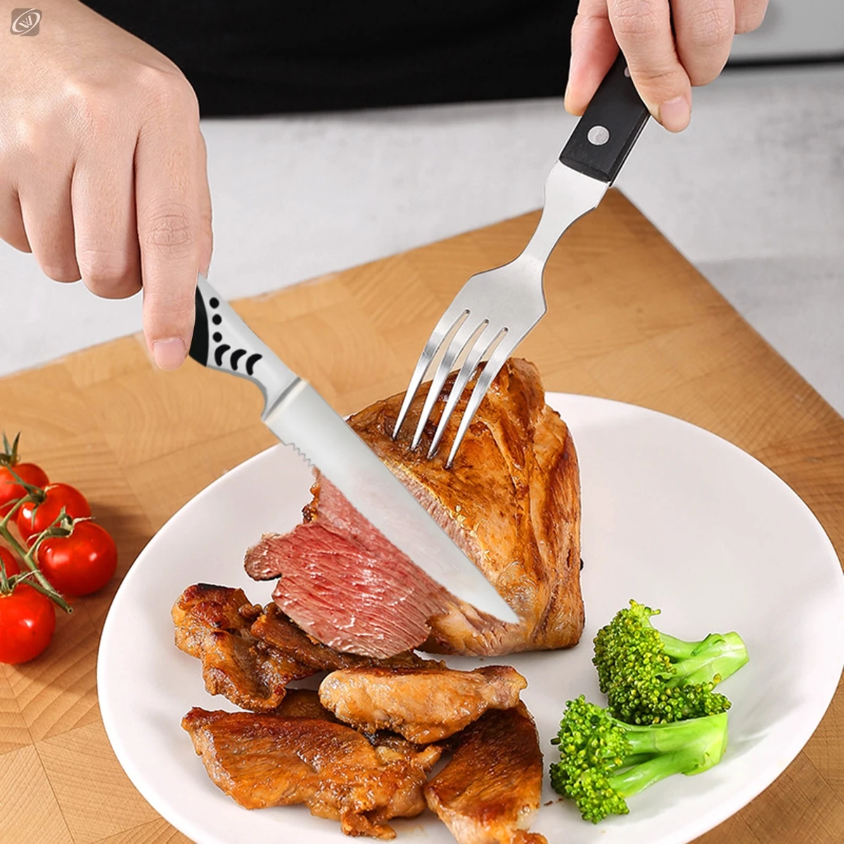 Stainless Steel Steak Knife Meat Cleaver Dining Kitchen Knife Cooking Tools Highly Polished Handle Comfortable Flanker's Knife