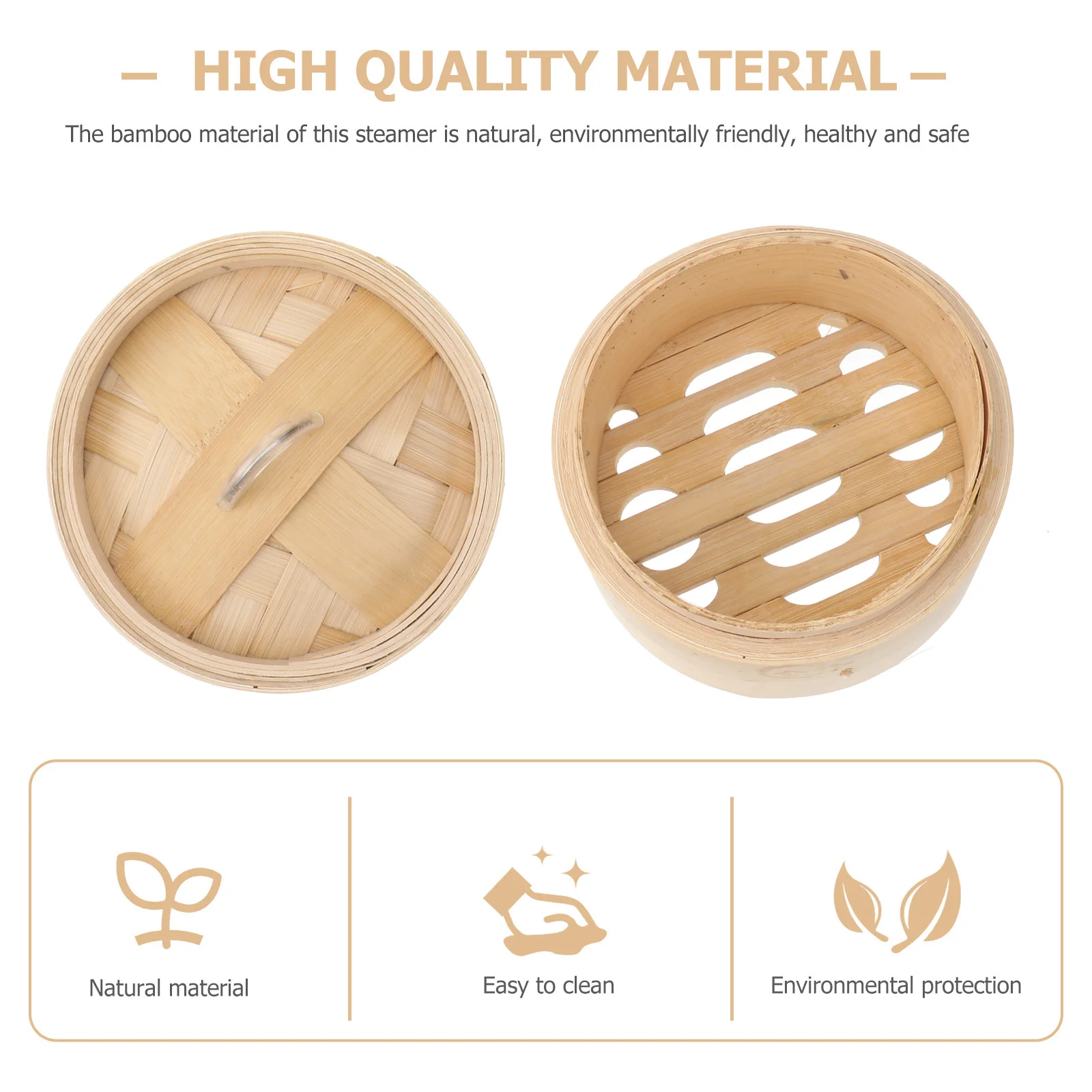 

Bamboo Steamer Even Heating Food Basket Portable Long-term Use Chinese for Cooking