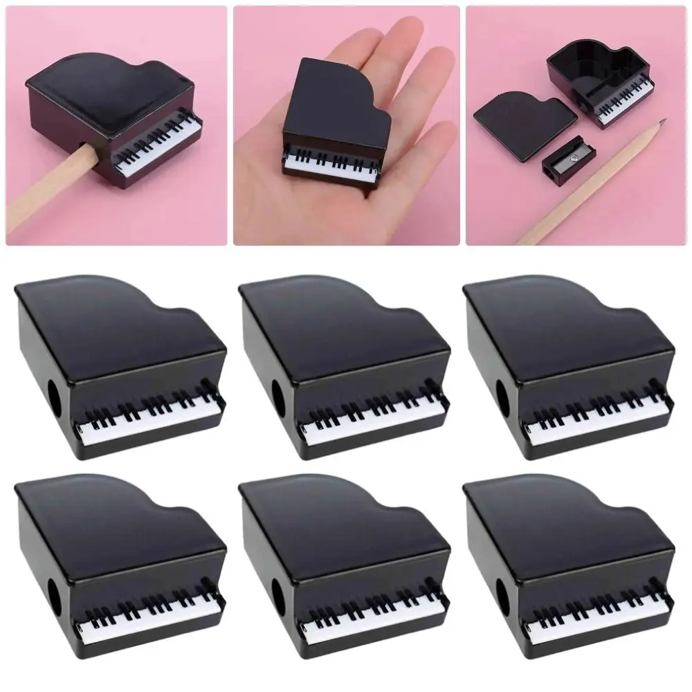 4Pcs Piano Shaped Pencil Sharpener Portable Gift Music Stationery Home Artists Engineers for Sketch Pencils Student Supply