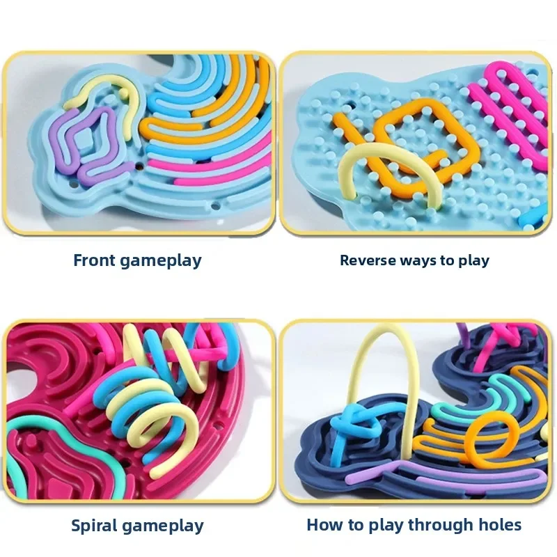 Planche d'activités sensorielles, jouets d'entraînement aux couleurs, planche Double face, motricité Fine et jeu amusant, nuages arc-en-ciel créatifs en Silicone