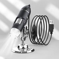 3 in 1 USB Digital Microscope Portable 1600X/1000X/500X Handheld HD Inspection Camera with Adjustable Stand 8 LED Lights