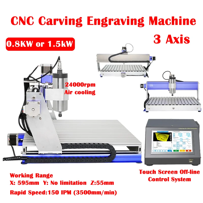 

LY C6040 CNC Carving Engraving Machine Android Touch Screen Off-line Control System 3 Axis Only Support Wifi Function 1500W