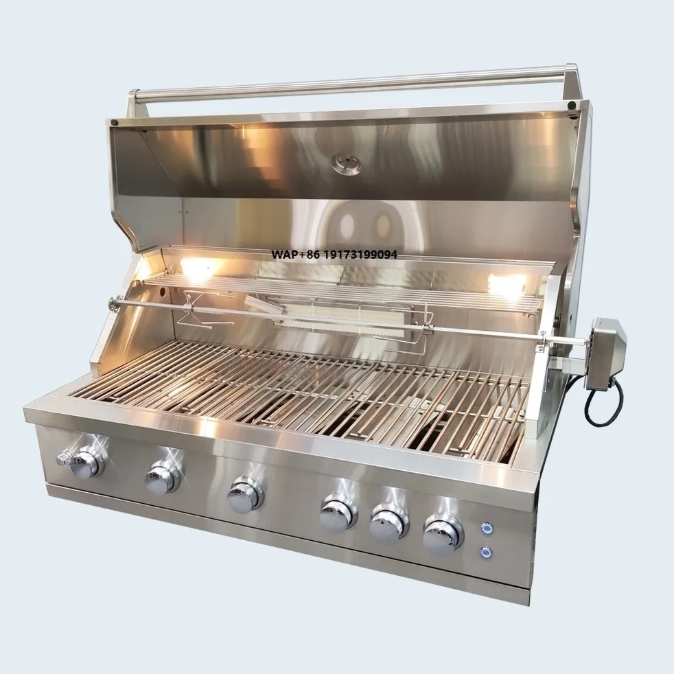 High-End Premium Rotisserie BBQ Grill with Infrared Burner for European Markets