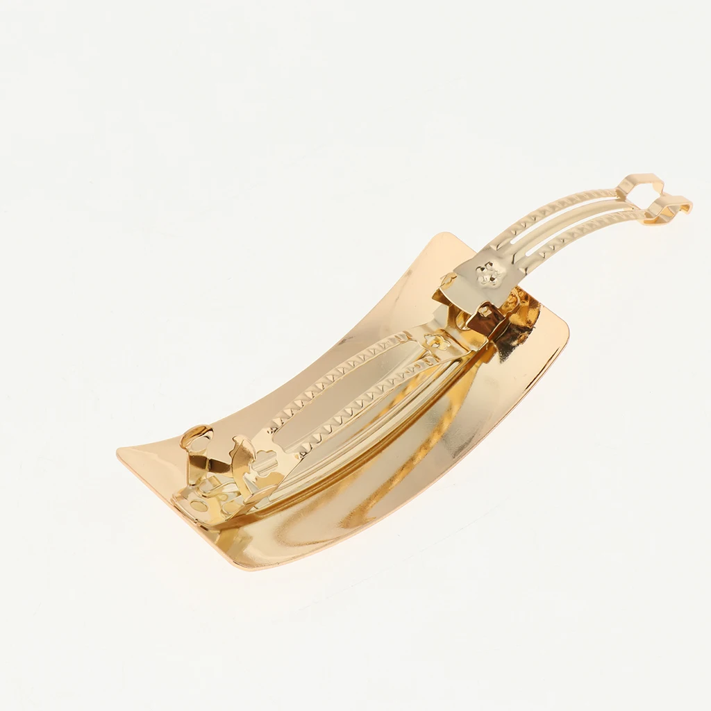 Fashion Metal Barrette Curved Automatic Hairpin French Large Rectangle Hair Spring Ponytail Holder Hair Clip Accessories
