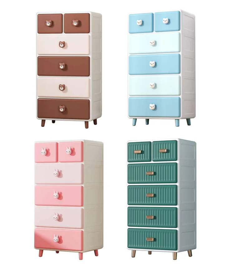 Cartoon Best Selling Baby Dresser With Cute Handle For Kids Clothes And Cabinet Storage
