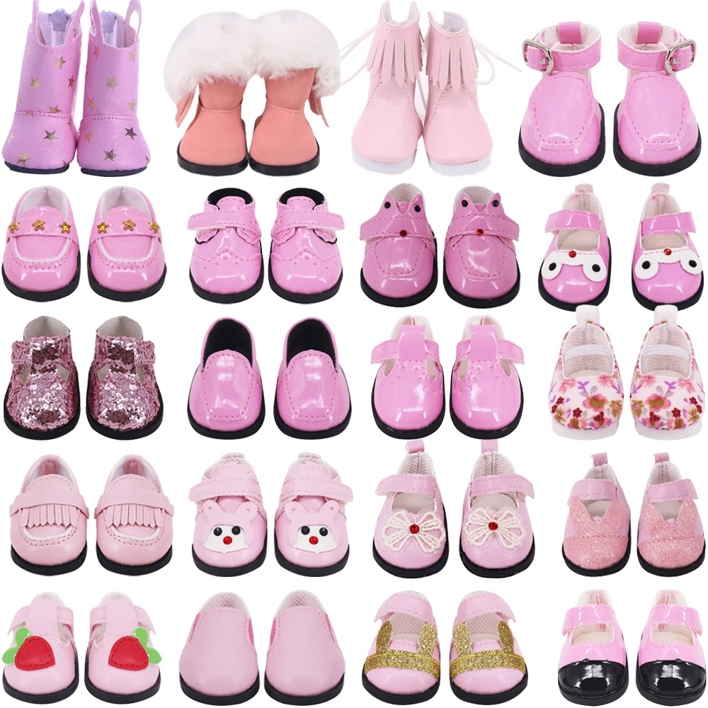 Pink Series Doll Shoes For 14inch Wellie Wisher & 32-34cm Paola Reina Accessories Cute Shoe Upper 20cm Kpop/Exo Star Dolls Gifts