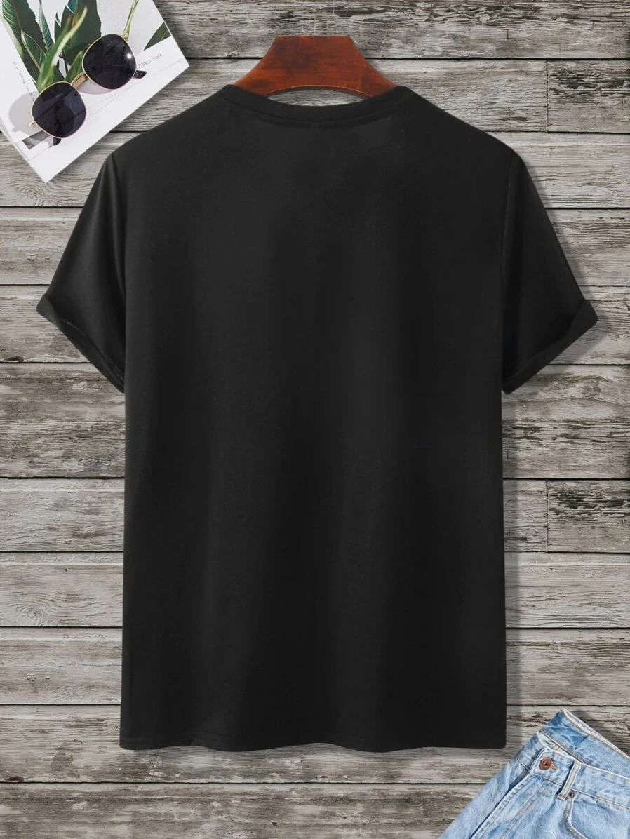 Men s T-shirt Short Sleeve Graphic T-shirt Anchor Print 2024 Summer New Men s Loose Casual T-shirt Short Sleeve