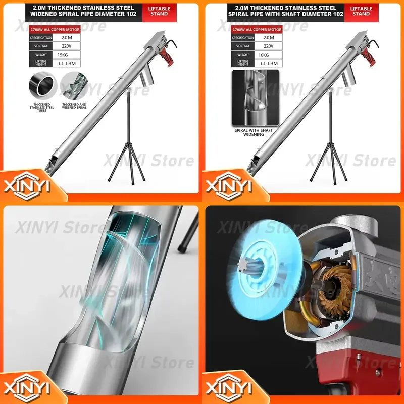High Suction Truck Mounted Feed Loading Machine for Grain Silo Farm Equipment Twisted Screw Conveyor for Agricultural