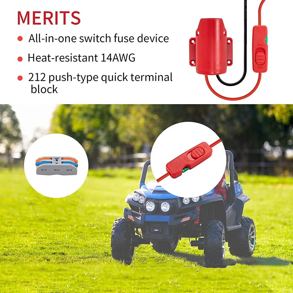 AT14 Power Wheel Adapter for 12V M12 Battery Adapter Battery Converter Kit with Switch Fuse & Wire Terminals