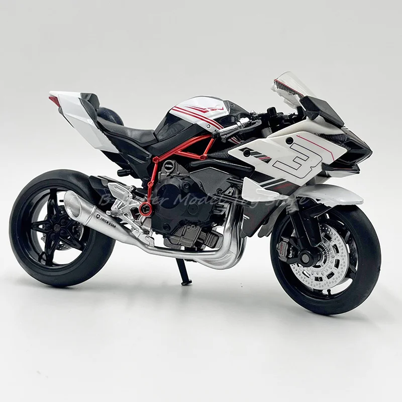 1:12 Diecast Motorcycle Model Toy Ninja H2R Sport Bike Miniature Replica With Sound & Light