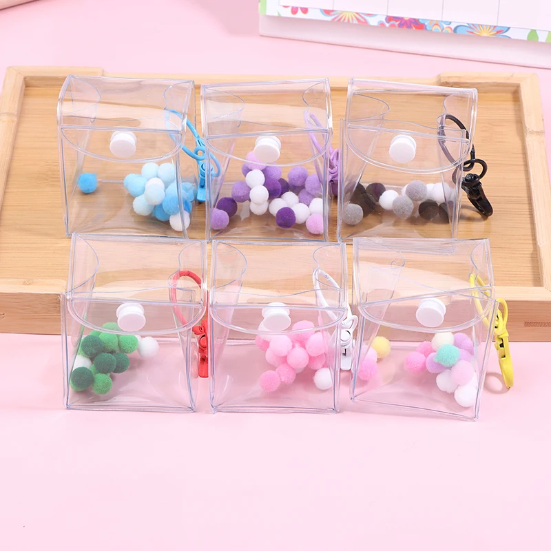 

Plush Dolls Transparent Empty Storage Box With Keychain Plastic Box Doll Bag Dustproof Toy Jewelry Storage Container