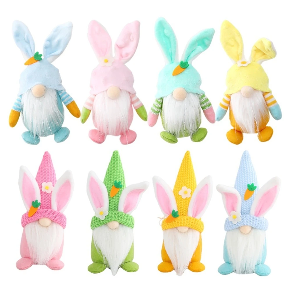 Easter Faceless Gnome Rabbit Doll Happy Easter Decoration for Home Party Supplies 2024 Spring Hanging Bunny Ornaments Kids Gifts