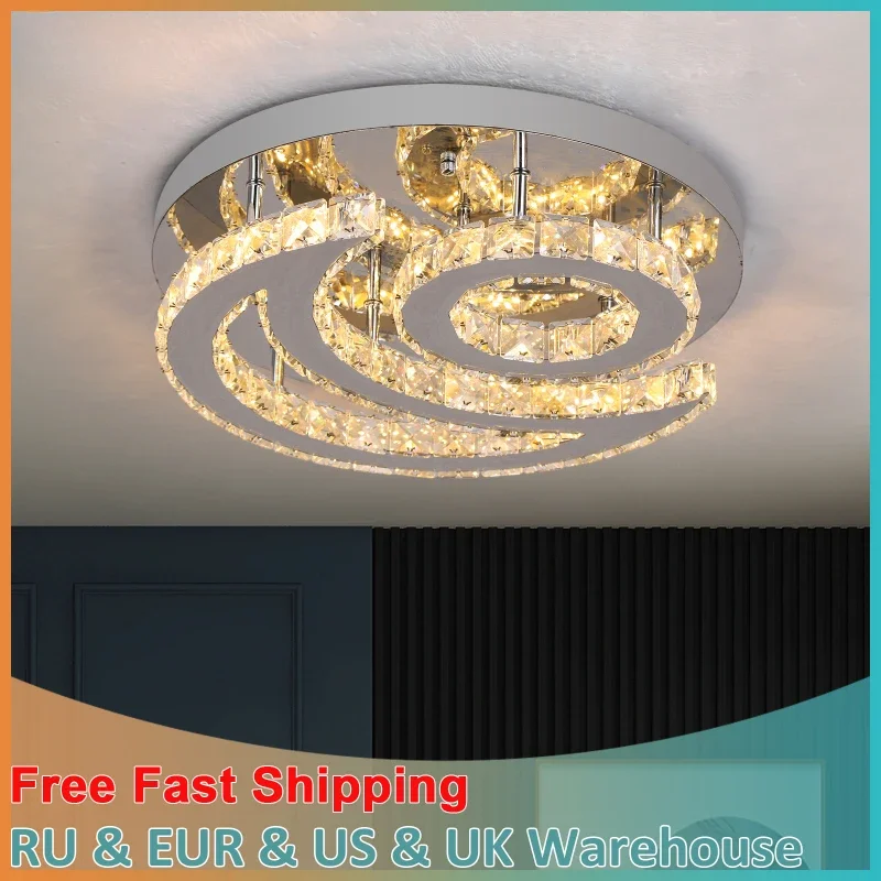 

Modern Ceiling Lamp Crystal Led Sun Moon Design Chandelier Pendant Light Luminaire Fixtures Living Dining Room Bedroom Decor