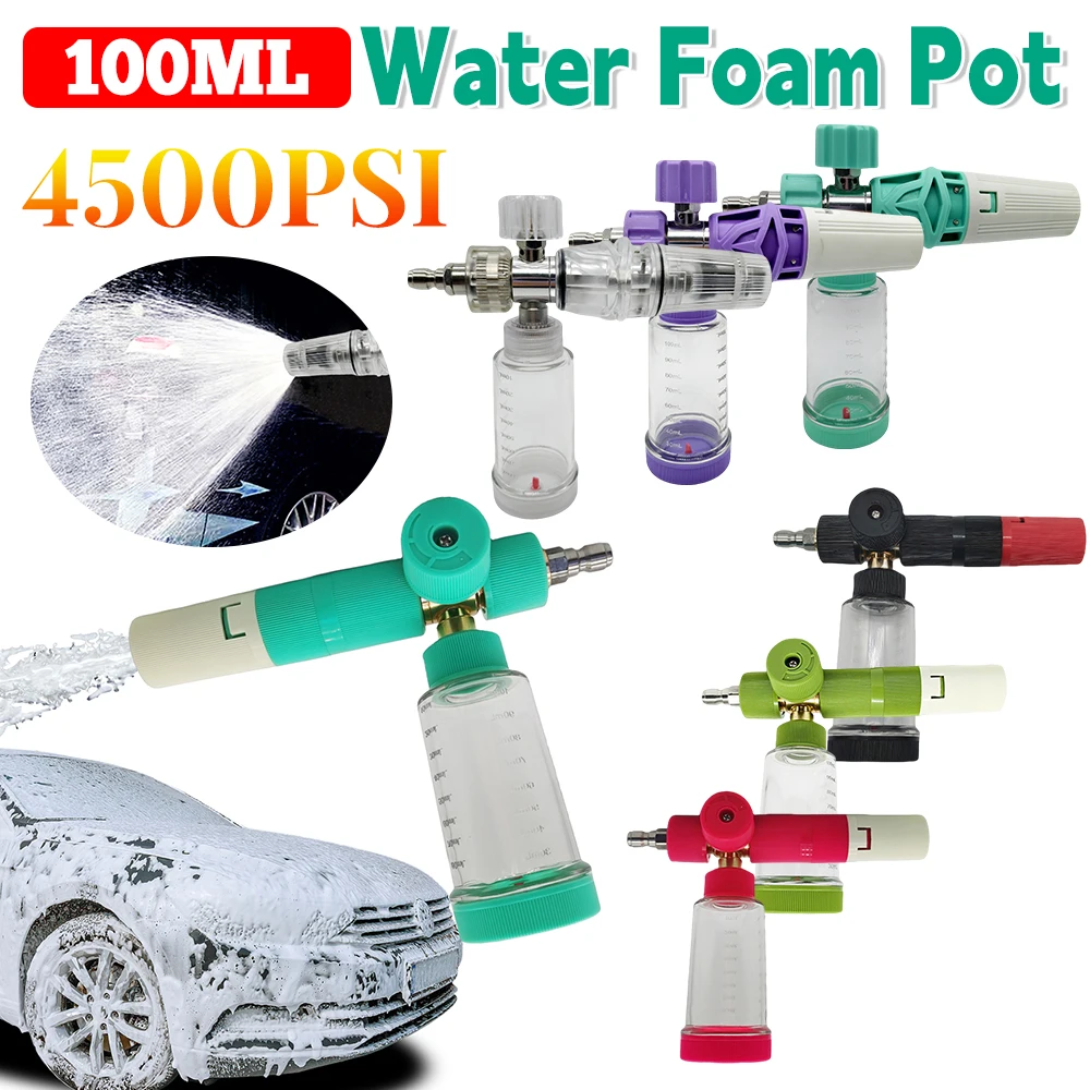 

100ml Liquid Foam Sprayer with 1/4 Inch Quick Connector 4500PSI Pressure Washer Gun Water Foam Pot Car Wash Accessories