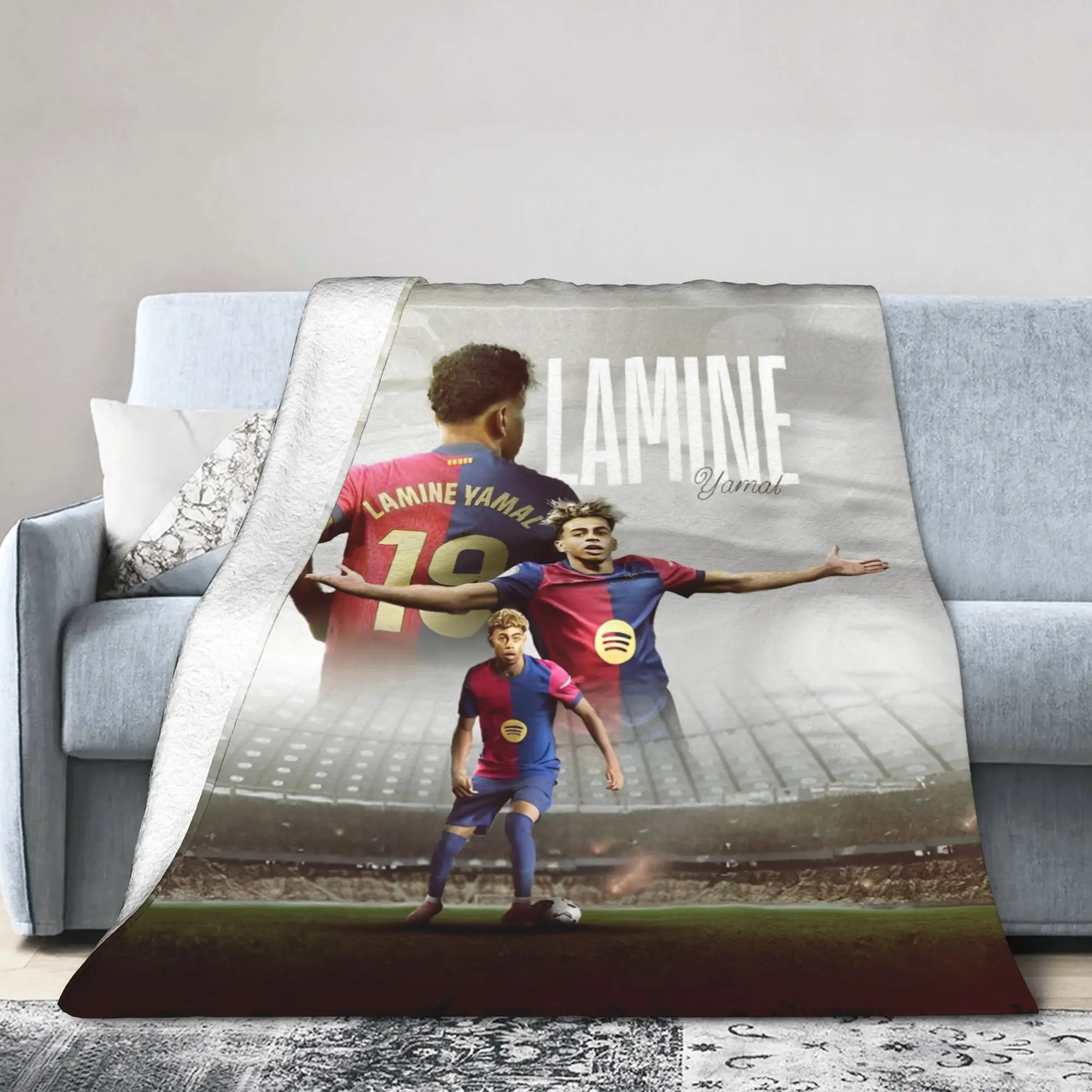 Spain 19 Football Lamine Y-Yamal Flannel Blankets  Creative Throw Blanket for Home 150*125cm Bedspreads
