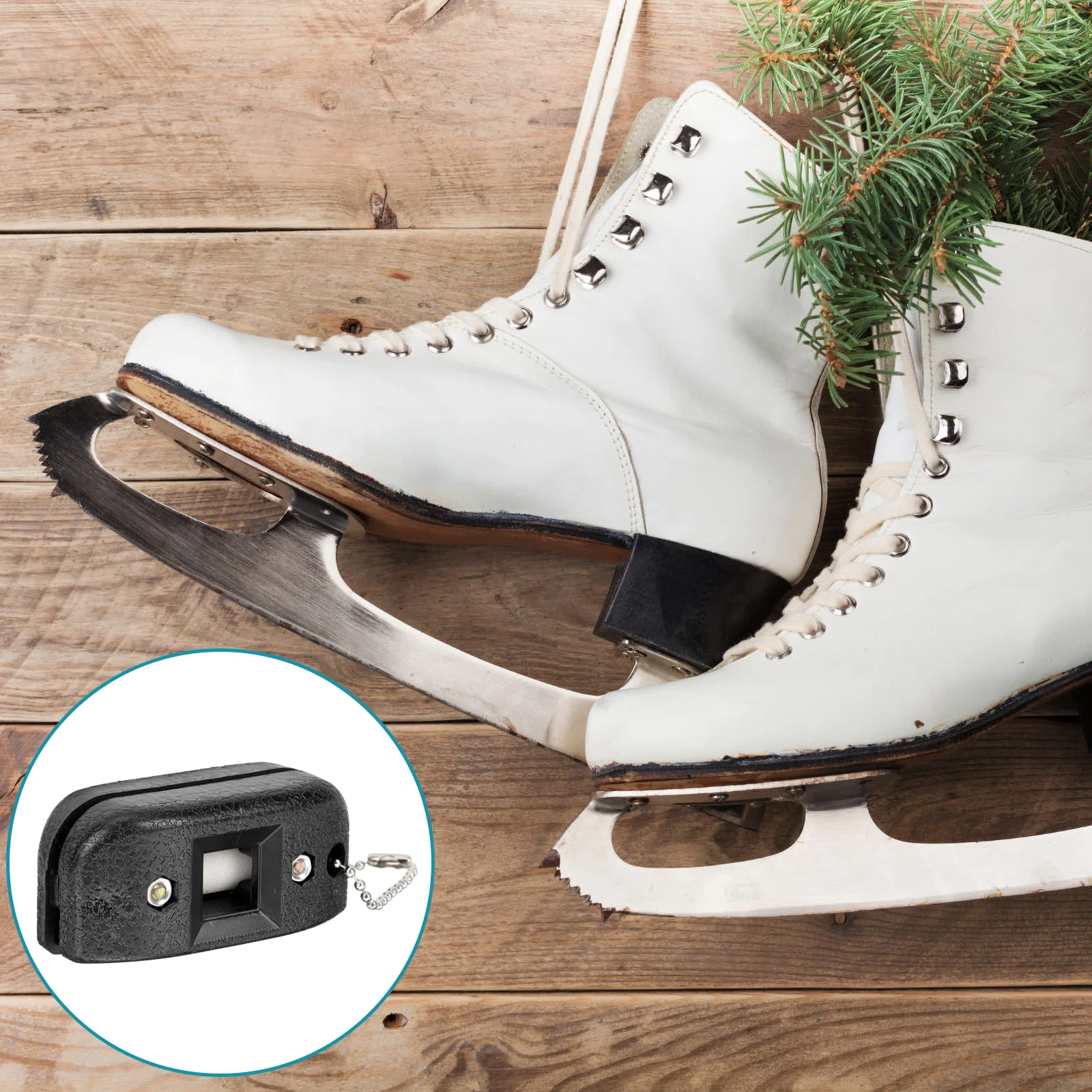 Multifunction Skate Knife Sharpener Ice Skates Hockey White Sandstone Blades Accessory Shoes Conditioner