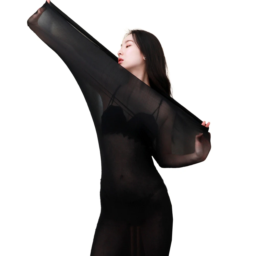 

Sexy Women Jumpsuit Ultra-thin Transparent Double Sleeping Bag Seamless Elasticity Body Stockings Solid Seduction Lingerie