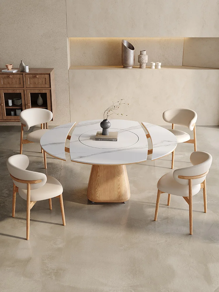 Nordic solid wood Fiona Fang dual-purpose rock dining table