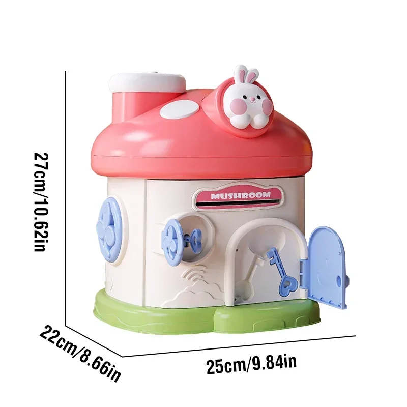 Hucha, caja de dinero para niños, caja de dinero con forma de seta Kawaii, Mini cajas de almacenamiento para niños con llave, juego de simulación, juegos de ahorro de dinero