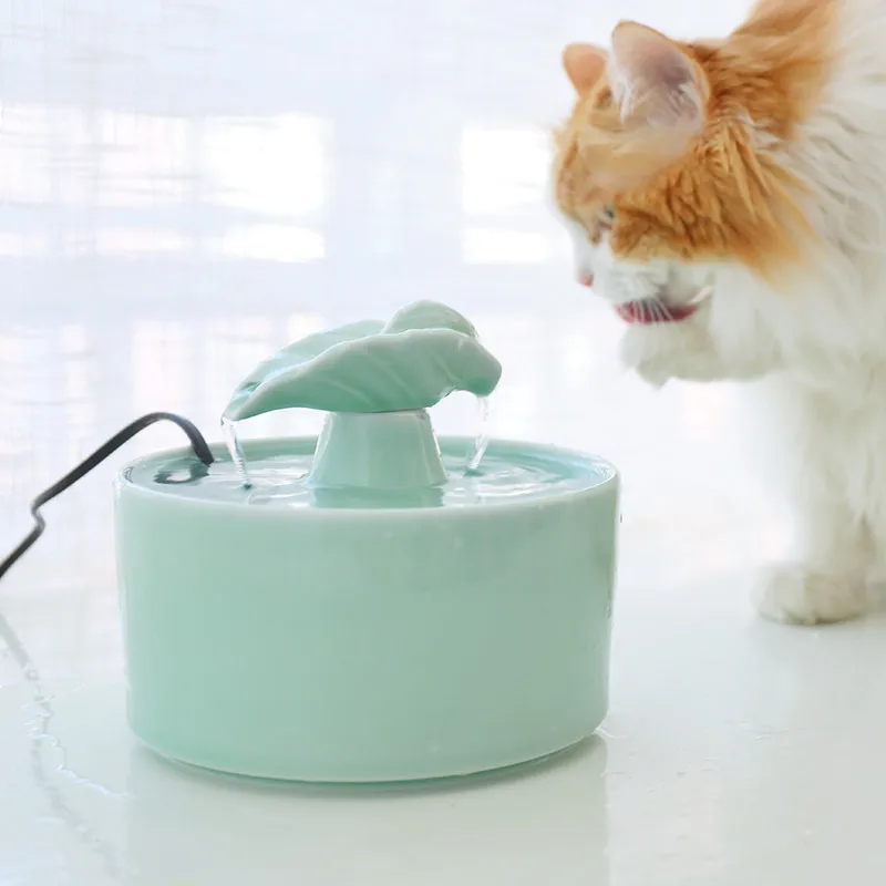 Ceramic Water Fountain For Cats And Dogs, Drinking ,pet Water Dispenser,cat Bowls Puppy Dinker Bowls,1.3l Pet Supplies