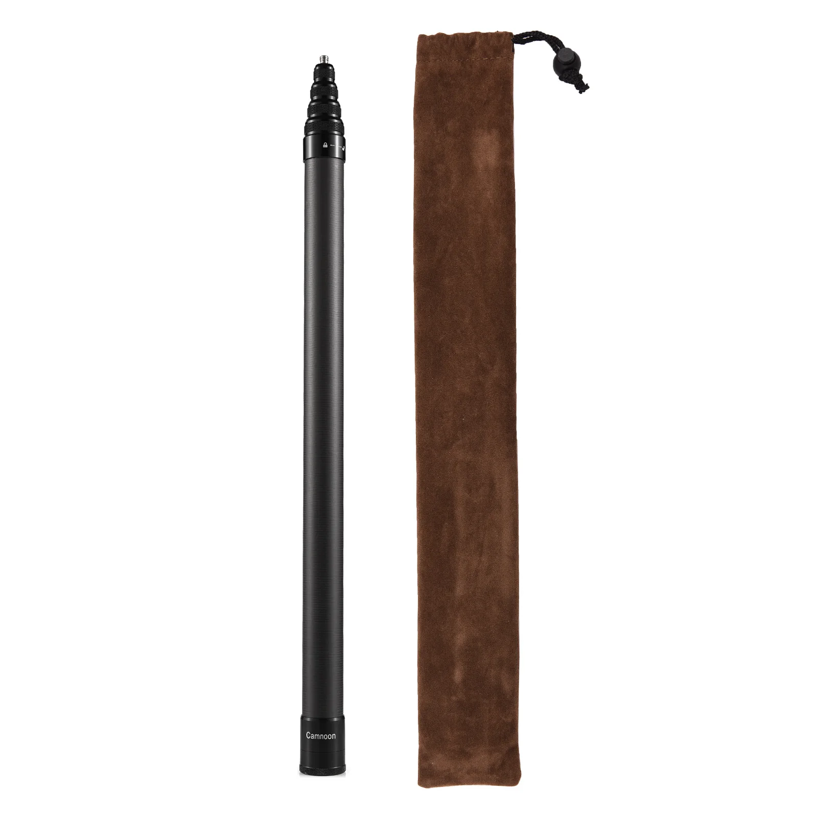 

Camnoon 3Meters/118Inch Portable Selfie Stick Telescoping Selfie Stand Carbon Fiber 4 Sections w 1/4in Screw for INSTA360 X2/X3