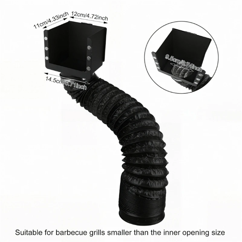 1PCS Magnetic Pellet Cleanout Funnel for Traeger Pit Boss & Most Smoker Grill Pellet Hopper Slide Cleanout Chute Black