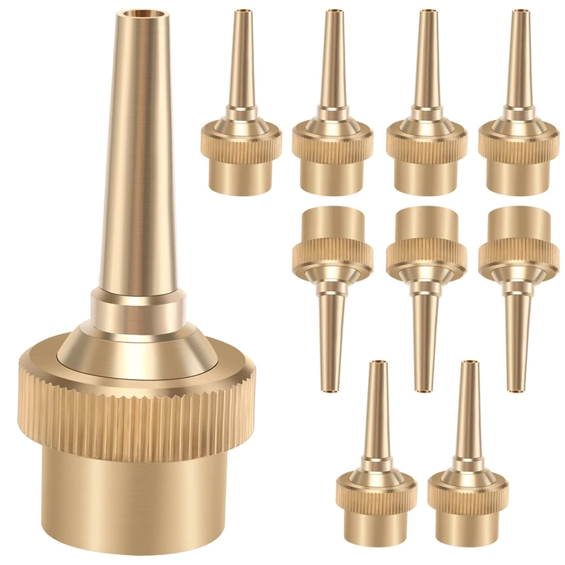 

10Pcs 1/2 Inch DN15 Brass Jet Straight Adjustable Fountain Water Spray Nozzles Pool Nozzles Garden Landscape Decoration Fountain