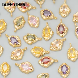 GUFEATHER,10pcs/lot,MD71,jewelry accessories,18k gold rhodium plated,copper,zircons,charms,hand made,jewelry making,diy pendants