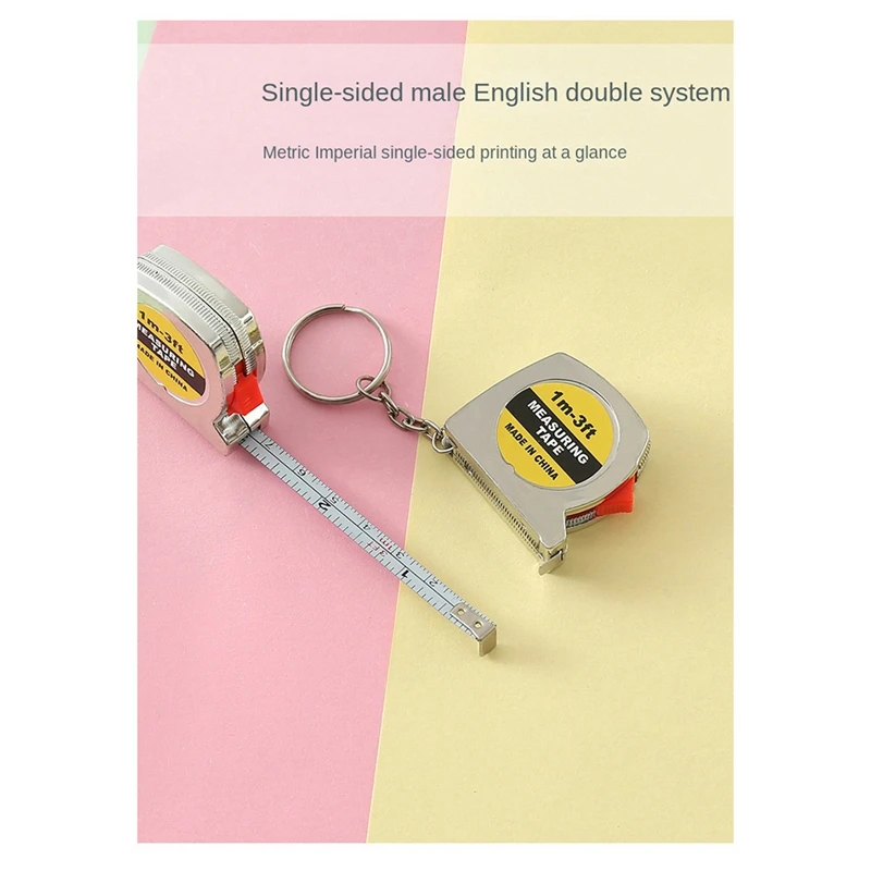 NEW-Electroplated Tape Measure Mini Steel Tape Measure Mini Gift Tape Measure Metric And English Dual System Brake Recovery