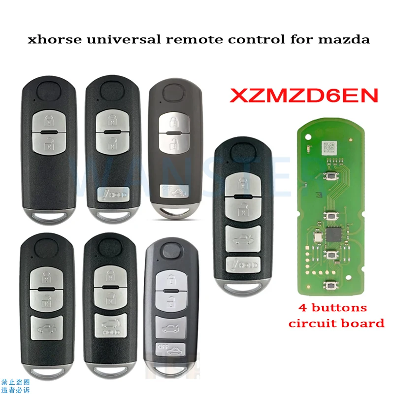 XHORSE XZMZD6EN Smart Car Key Fob Remote Control for Mazda 3 5 6 8 Miata Summit Axela Atenza M3 M6 CX3 RX8 Miata CX5 CX7 CX9 MX5