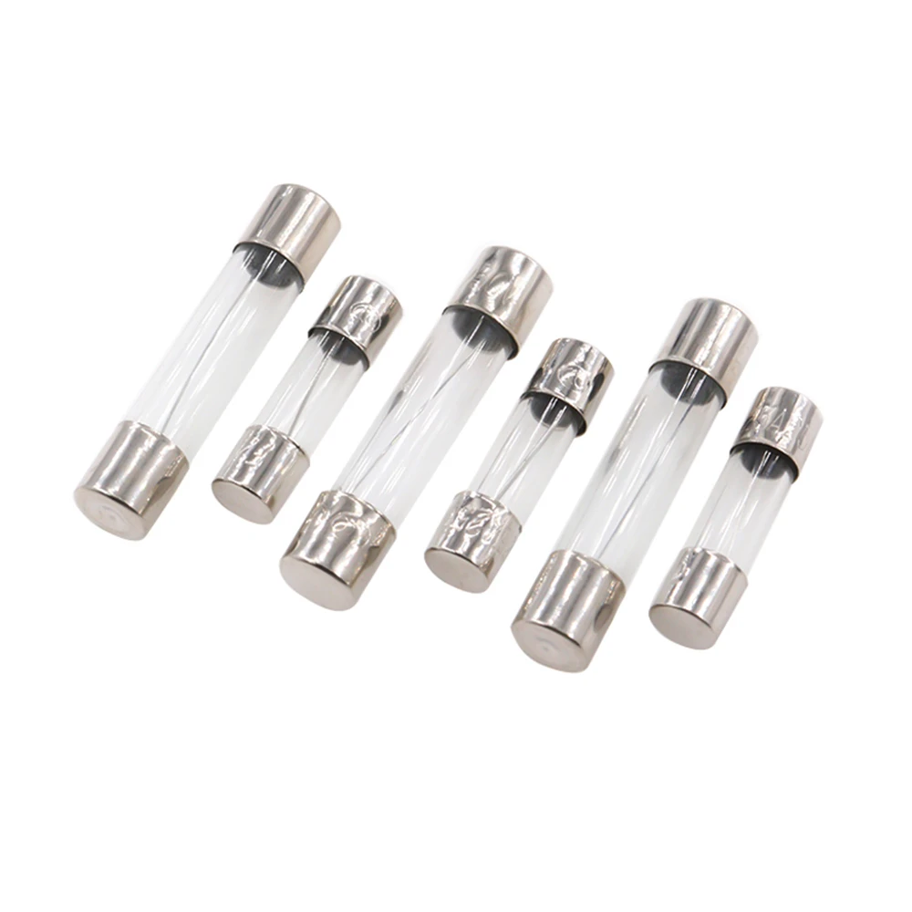 10pcs/lot Glass Fuse 5*20mm 6*30mm Fast Blow Glass Tube Fuses 5x20 6x30mm 250V 0.5 1 2 3 4 5 6 8 10 15 20 25 30 A AMP Fuse